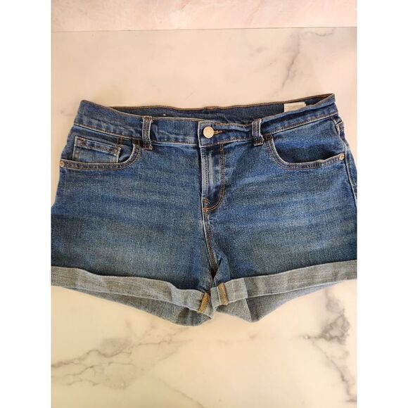Womens shorts size 6 short blue jean cuffed hot pants - Picture 1 of 5
